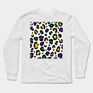 Mardi Gras Cheetah Print Long Sleeve T-Shirt